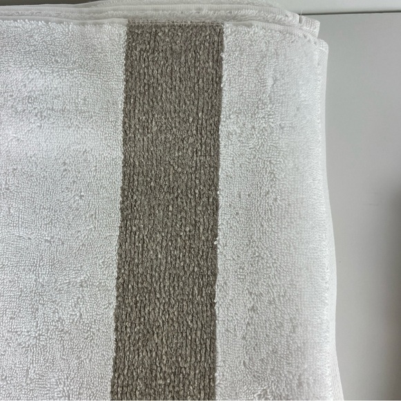 Pera Avenue Luxe 100% Turkish Cotton Bath Towel Set - Cream & Tan - 4 Pieces NEW - Picture 3 of 9